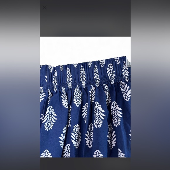 J Crew Womens Navy Printed Button-Front detail Pleated Midi Skirt - Picture 4 of 8